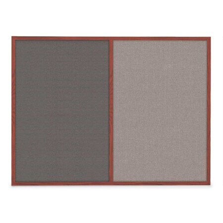 United Visual Products Slim Style Indoor Enclosed Corkboard, 48 UVRDS48SBH-BLACK-RUBBER
